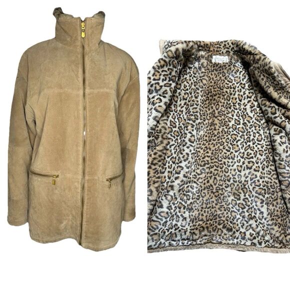 Vintage Jones New York Sport Coat Women’s Large Suede Leather Penny Lane 90s - Picture 1 of 11